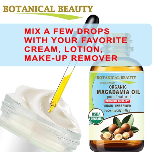 Botanical Beauty Organic Macadamia Oil - 100% Pure Cold-Pressed Carrier Oil