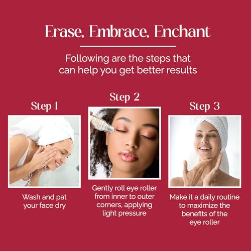Retinol Under Eye Serum with Cooling Roller – Firming & Puffiness Reduction – Vegan & Dermatologist Tested – 1.69 Fl Oz