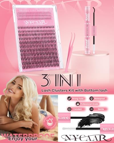 C Curl Moonlight Eyelash Clusters Kit with Bottom Lashes