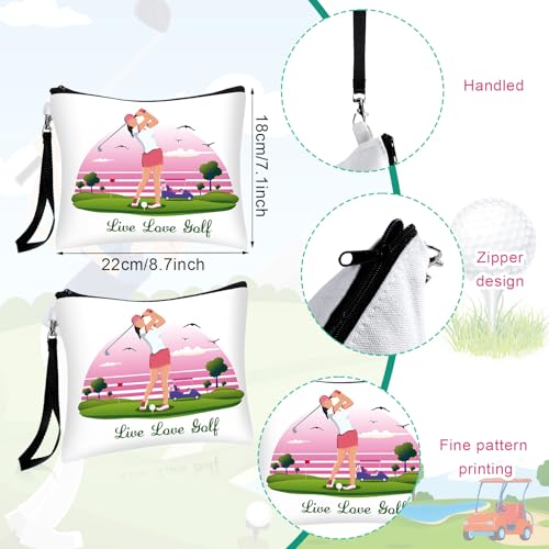 Skylety Golf Cosmetic Bags - 9 Piece Canvas Makeup Pouch Set for Women
