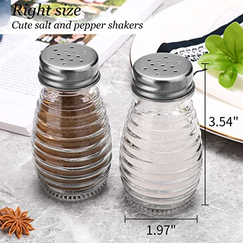 DWTS Farmhouse Glass Salt and Pepper Shaker Set - Easy to Fill & Clean