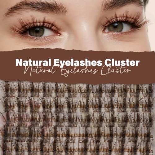 JMS&JMS Brown Lash Clusters - Natural Wispy CC Curl Eyelashes 8-18mm