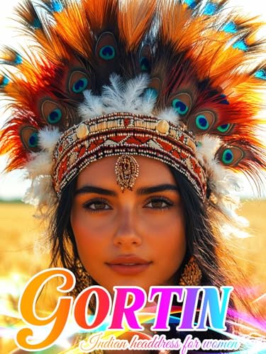 GORTIN Native American Feather Headband - Boho Hair Accessory for Women
