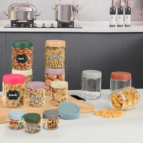 Lulonpon 8-Pack Mini Mason Jars - 2oz Airtight Glass Containers