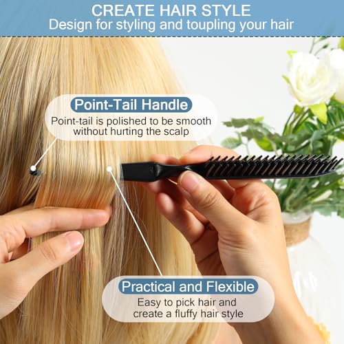 SIMPOR 3-Row Hair Comb for Detangling & Styling - Black