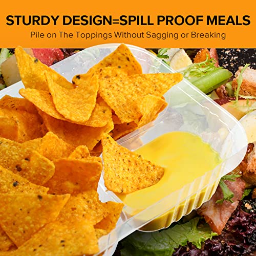 Klineus 50 Pcs Nacho Trays - 6x5 Inch Disposable Chip & Dip Containers