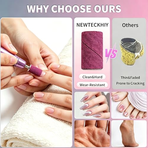 120pcs Pink Sanding Bands Set for Nail Drill - #180 Medium Grit