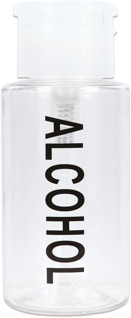 Clear Push Down Pump Dispenser - 3oz Refillable Empty Bottle | Lockable Travel Cosmetic Packaging for Nail Polish
