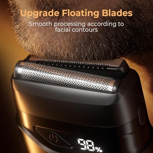 Mbzoey Electric Foil Shavers for Men: Mini Electric Razor for Face - IPX7 Waterproof Cordless Razor with LED Display & Fast Charge - Micro-Comb Technology & Precision Blades£¬Father's Day Gifts