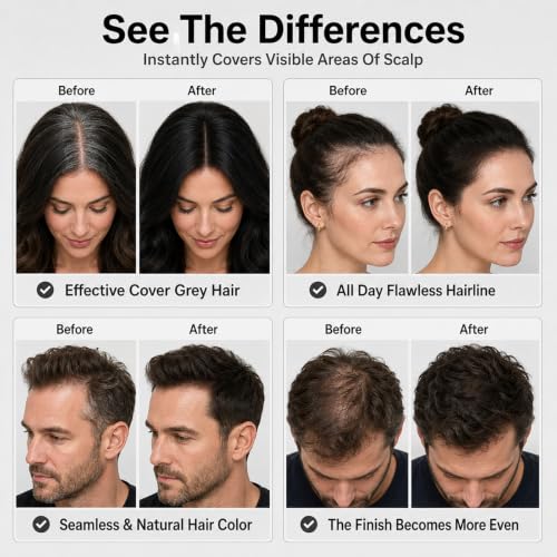 Gowwim Black Hair Fibers Spray Kit - Instant Thinning Hair Solution, 0.98oz, for Men & Women