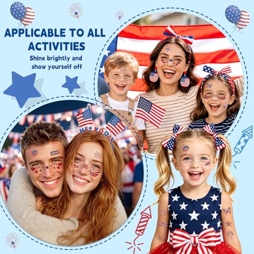 36 Patriotic Face Tattoos for 4th of July Celebrations
