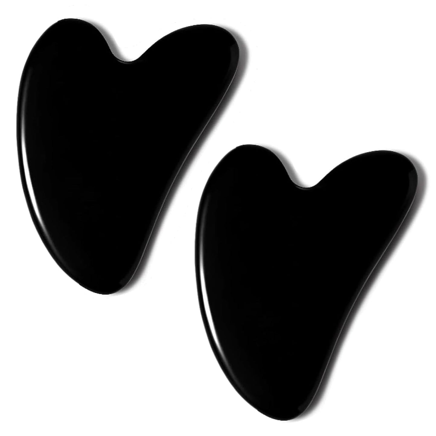 Jade Gua Sha Facial Tool - 2 Pcs Face Sculpting Massage Stones for Jawline Definition & Puffiness Reduction | Skin Care Tools for All