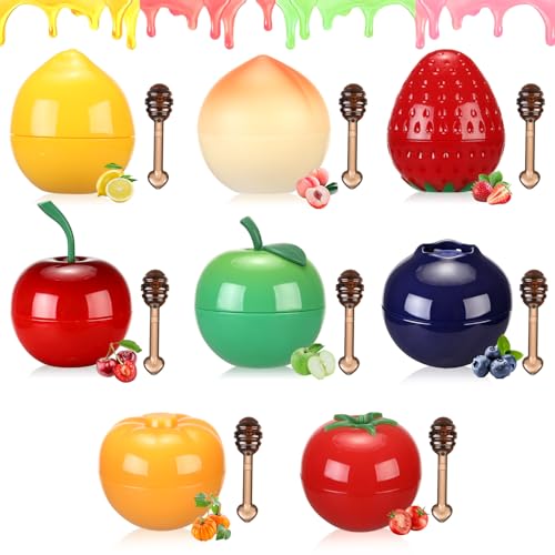 8 PCS Bee Fruit Lip Balm & Mask Set for Teens - Natural Moisturizing