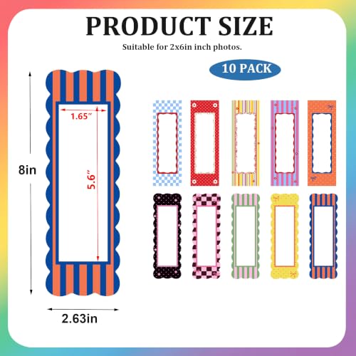 10-Pack Vintage Magnetic Photo Frames for 2x6 Inch Photos