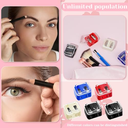 5-Pack Dual Hole Makeup Pencil Sharpeners - Compact & Colorful