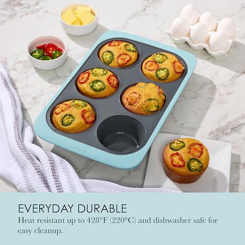 Chicago Metallic Silicone Muffin Pan - 6 Cup Nonstick Bakeware