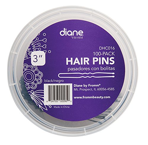 Diane 3-Inch Black Hair Pins - 100 Pack for Secure Styling