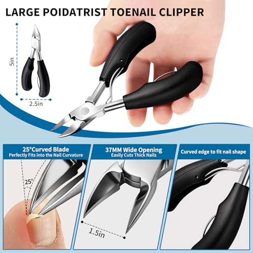 7-Piece Toenail Clipper Kit for Seniors - Professional Thick Nail Care