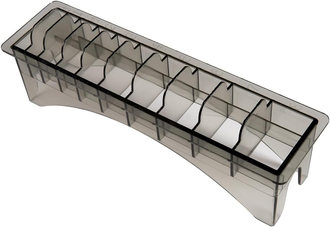 Clipper Guard Holder Organizer - 10 Slot Design, Durable Black Polycarbonate