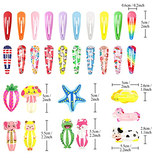 100Pcs Kids & Women Hair Clips Set - Assorted Snap Barrettes for Hair Styling
