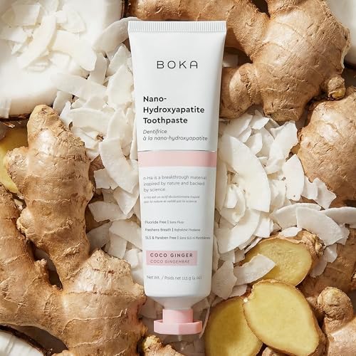 Boka Fluoride Free Toothpaste with Nano Hydroxyapatite - Coco Ginger, 4 Oz