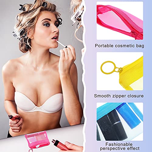Frienda 15-Pack Mini Mesh Zipper Pouches for Travel & Makeup