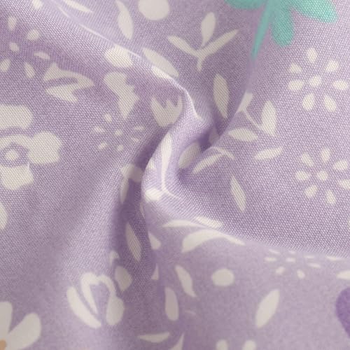 Kids Full Sheet Set - Butterfly Lavender Aqua Blue Pink - 4pc Luxury