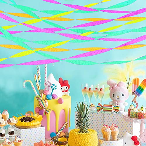 UV Reactive Neon Paper Streamers - 888 Feet for Glow Parties