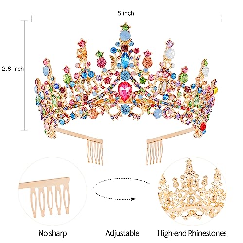Colourful Crystal Tiara Crown for Birthday Queen - Elegant Headband