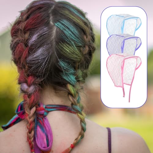 JJUNW 3-Pack Hair Highlighting Caps Kit with Needles & Brushes for DIY Hair Coloring