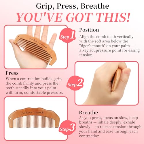 Natural Wooden Birth Comb for Labor Pain Relief & Support