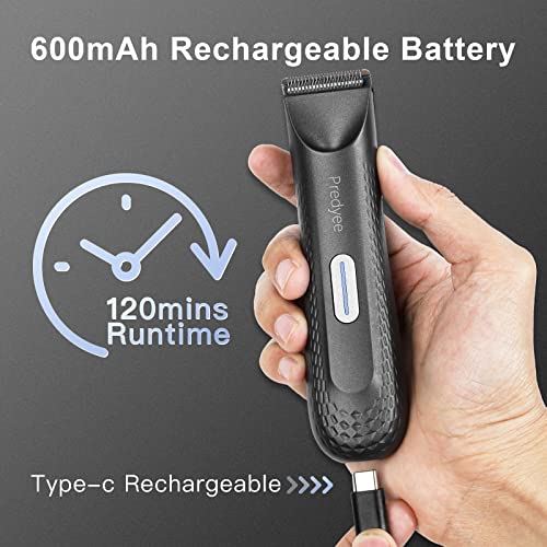 Manscape-Body Hair Trimmer for Men IPX7 Waterproof Ball Trimmer Pubic Hair with LED Light USB-C Rechargeable Wet/Dry Use for Beard Face Groin Manscaping No Nicks