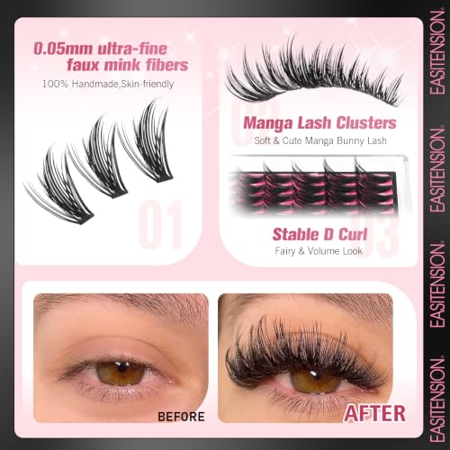 Manga Lash Clusters - 210PCS DIY Eyelash Extensions Kit, 10-18mm