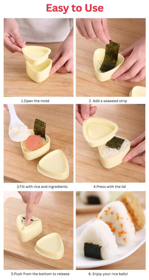Onigiri Mold Set - 3 Cat Rice Ball Molds & Sushi Press Kit