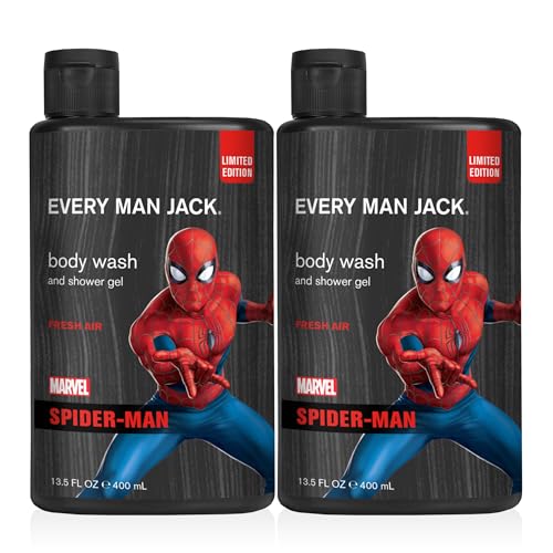 Every Man Jack Spider-Man Body Wash Gift Set - Fresh Air, 2 Pack