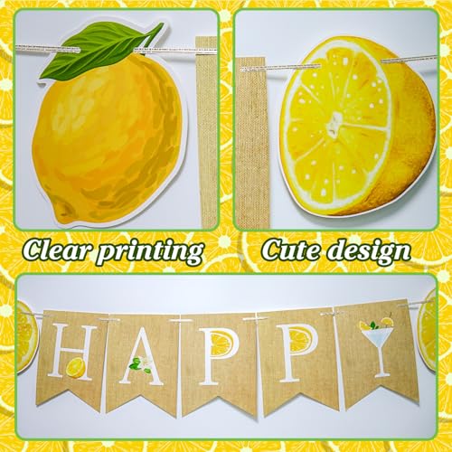 Lemon Happy Birthday Banner | Pre-Assembled Summer Party Decor