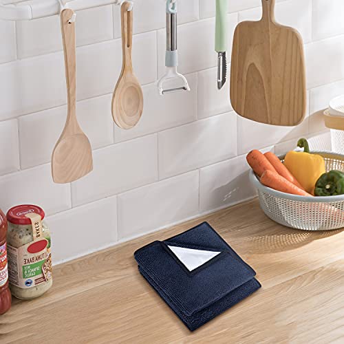 Magnetic Microfiber Cleaning Cloths - 10x10, 2 Pack - Dark Blue