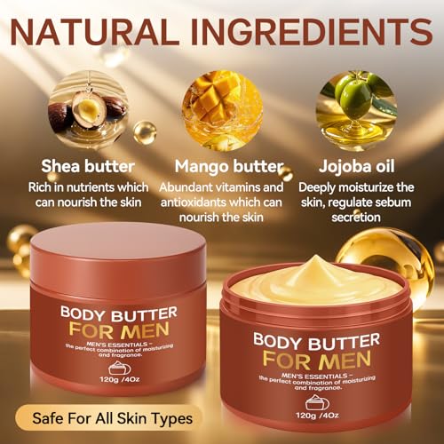 Paistely Pheromone Body Butter for Men - Hydrating & Moisturizing Cream, 2-Pack