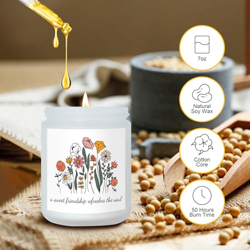 Christian Lavender Soy Candle for Friendship Gifts - 7oz
