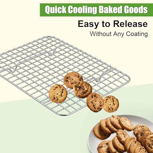 Homikit 12x9 Inch Stainless Steel Cooling Rack Set - 2 Pack Baking Racks