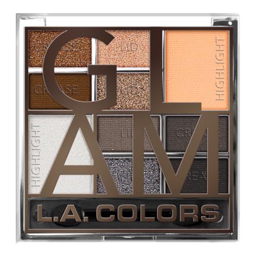 L.A. COLORS Color Block 10 Color Eyeshadow Palette - Glam CES137B