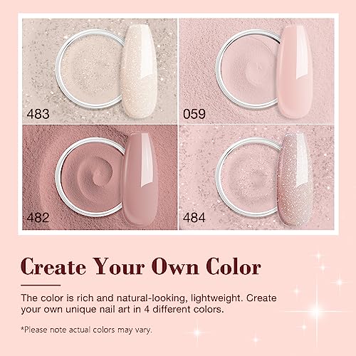 AZUREBEAUTY Amber Glitter Dip Powder Nail Kit - Starter Set for DIY Manicure