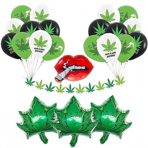 23-Piece Marijuana Themed Balloon Set for Parties