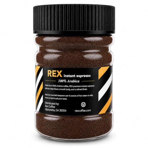 Rex Coffee Premium Instant Espresso - 100% Arabica, 2 oz Jars (Pack of 2)