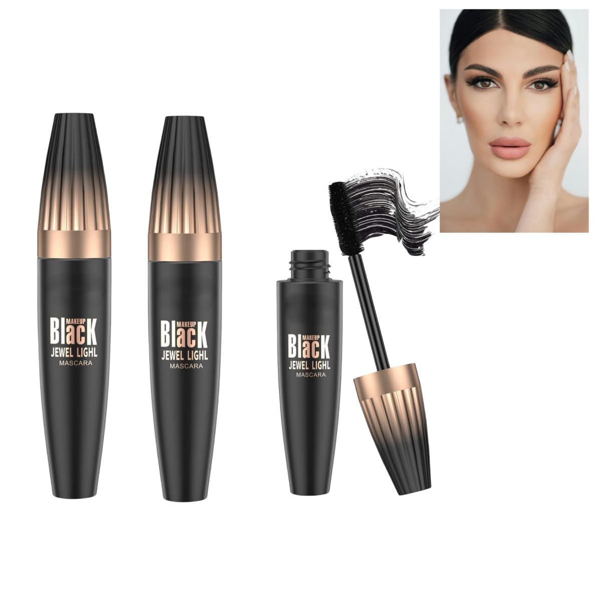 2PCS MY lash Mascara 4D Silk Fiber Mascara Waterproof mascara black volume and length for Long, Full lashes that Last All Day