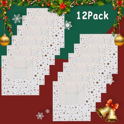 12 Pack Cookie Boxes with Window - Gold Star Dessert Packaging