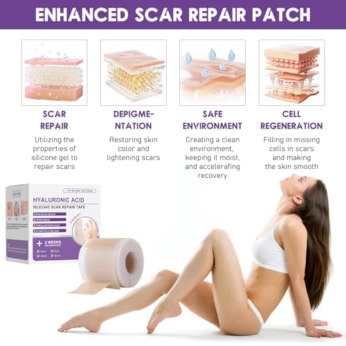 HONGYUNDA 2pcs Silicone Scar Tape for Skin Scar & Wrinkle Reduction
