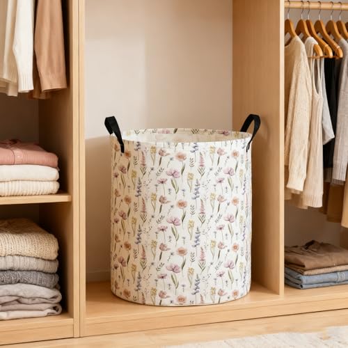 Essme Collapsible Laundry Basket - Cute Flower Storage Bin