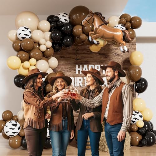 Western Cowboy Balloon Arch Kit - 36pcs Balloons for Baby Showers & Parties