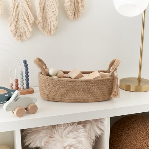 Boho Jute Toilet Paper Basket with Tassel - Stylish Bathroom Organizer